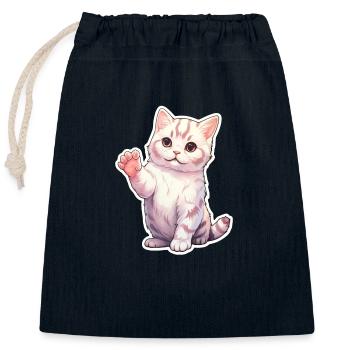 Kitten - Closable cotton gift bag (25x30cm) - navy - Front