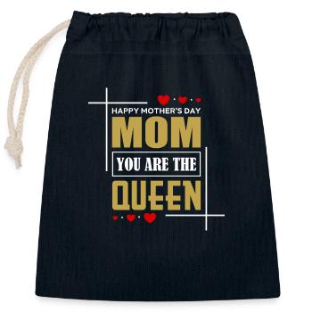 Happy Mothers Day - Verschließbarer Geschenkbeutel aus Baumwolle (25x30cm) - Navy - Vorne