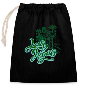 las vegas usa america california patriot travel - Closable cotton gift bag (25x30cm) - black - Front