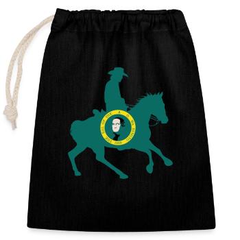 Washington State Flag Cowboy - Closable cotton gift bag (25x30cm) - black - Front