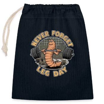 Leg Day - Krafttraining Beinarbeit - Verschließbarer Geschenkbeutel aus Baumwolle (25x30cm) - Navy - Vorne