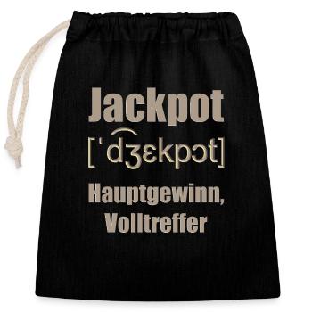 gros lot - Sac cadeau en coton avec cordon (25 x 30 cm) - noir - Devant