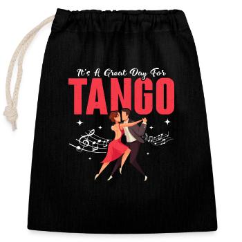It's A Great Day For Tango Latin Music Tango Dance - Closable cotton gift bag (25x30cm) - black - Front
