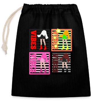 Feminine energy - Closable cotton gift bag (25x30cm) - black - Front