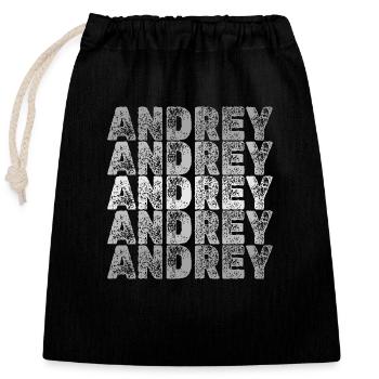 Geschenk für Andrey - Verschließbarer Geschenkbeutel aus Baumwolle (25x30cm) - Schwarz - Vorne