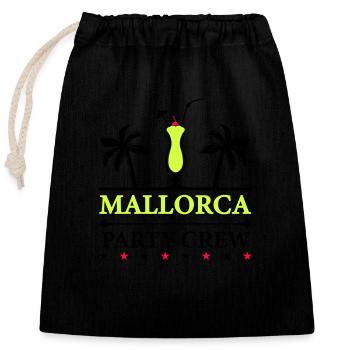 mallorca party crew - Verschließbarer Geschenkbeutel aus Baumwolle (25x30cm) - Schwarz - Vorne