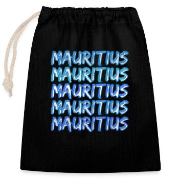 Gift for Mauritius - Closable cotton gift bag (25x30cm) - black - Front