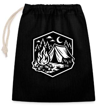 Tente de camping extérieure - Sac cadeau en coton avec cordon (25 x 30 cm) - noir - Devant