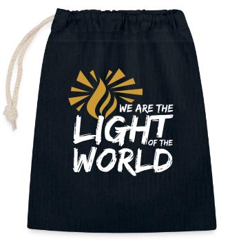 Light of the world B - Closable cotton gift bag (25x30cm) - navy - Front