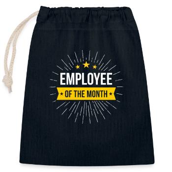 Mitarbeiter des Monats - Verschließbarer Geschenkbeutel aus Baumwolle (25x30cm) - Navy - Vorne
