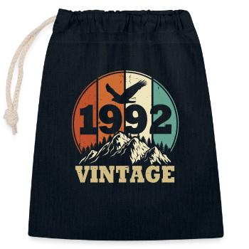 Vintage 1992 - Closable cotton gift bag (25x30cm) - navy - Front