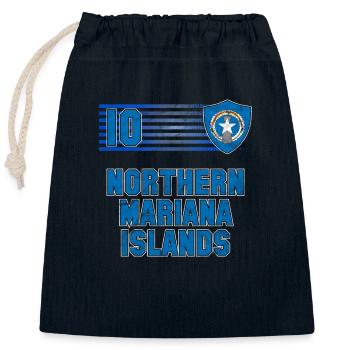 Équipe des Îles Mariannes du Nord de football - Sac cadeau en coton avec cordon (25 x 30 cm) - bleu marine - Devant