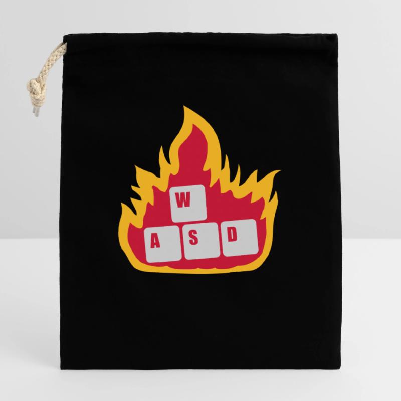 Nerd Computer WASD Clavier Sac cadeau en coton avec cordon (25 x 30 cm)