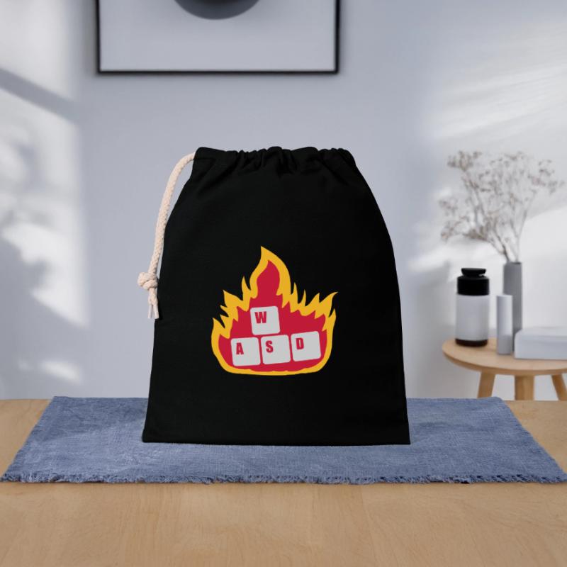 Nerd Computer WASD Clavier Sac cadeau en coton avec cordon (25 x 30 cm)