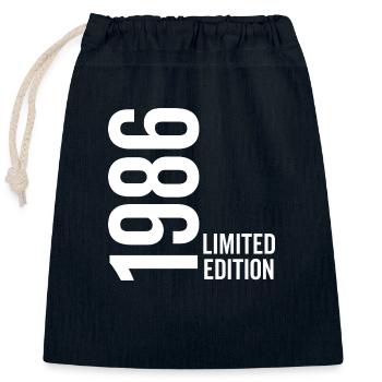 1986 Édition limitée - Sac cadeau en coton avec cordon (25 x 30 cm) - bleu marine - Devant