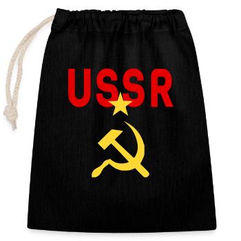 URSS Républiques socialistes soviétiques marteau et faucille - Sac cadeau en coton avec cordon (25 x 30 cm) - noir - Devant