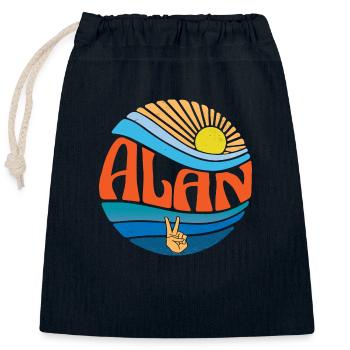 Alan Shirt Vintage Sunset Alan Groovy Tie Dye - Verschließbarer Geschenkbeutel aus Baumwolle (25x30cm) - Navy - Vorne