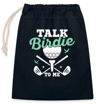 Talk Birdie To Me Golfing Golf - Verschließbarer Geschenkbeutel aus Baumwolle (25x30cm) - Navy - Vorne