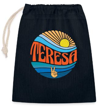 Teresa Hemd Vintage Sunset Teresa Groovy Krawatte Dye - Verschließbarer Geschenkbeutel aus Baumwolle (25x30cm) - Navy - Vorne