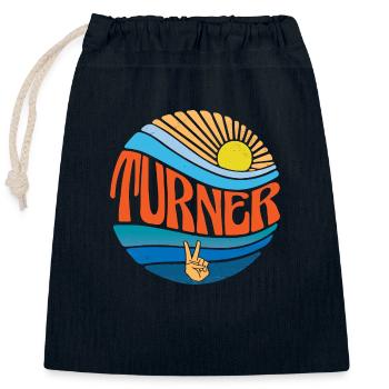 Turner Shirt Vintage Sunset Turner Groovy Tie Dye - Closable cotton gift bag (25x30cm) - navy - Front