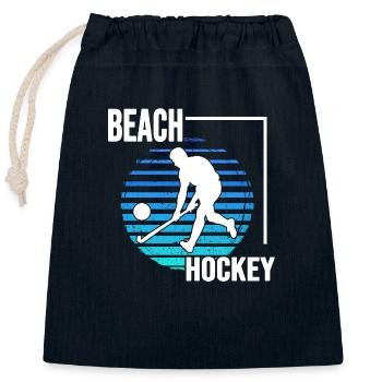 Beach hockey hockey on the beach Beach hockeyFun - Closable cotton gift bag (25x30cm) - navy - Front