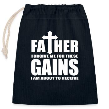 Gains reçus devis - Sac cadeau en coton avec cordon (25 x 30 cm) - bleu marine - Devant