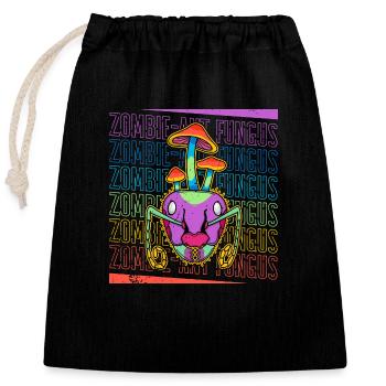 Mushrooms Mycology Ant Zombie Biology Student - Closable cotton gift bag (25x30cm) - black - Front