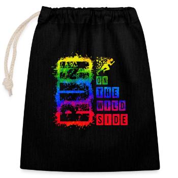 Run Run Exercise Race Strong Man Woman Sprint - Closable cotton gift bag (25x30cm) - black - Front