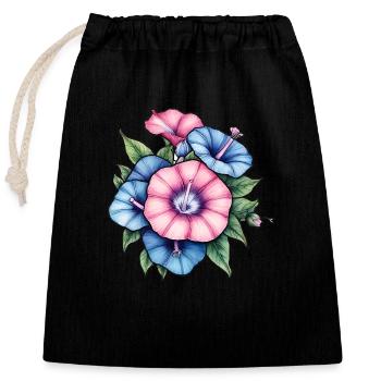 Gloire du matin - Sac cadeau en coton avec cordon (25 x 30 cm) - noir - Devant