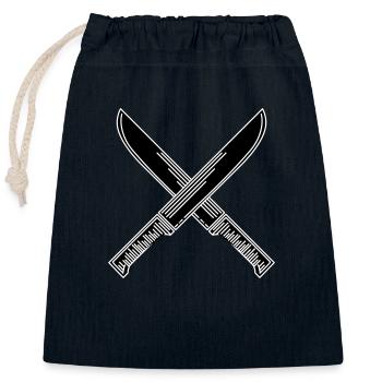 Messer - Verschließbarer Geschenkbeutel aus Baumwolle (25x30cm) - Navy - Vorne