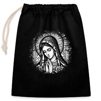Jungfrau Maria Jesus Bibel Christliche Religion Madona - Verschließbarer Geschenkbeutel aus Baumwolle (25x30cm) - Schwarz - Vorne
