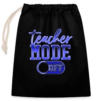 Teacher school elementary school education teacher degree - Closable cotton gift bag (25x30cm) - black - Front