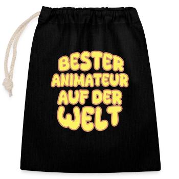 Berufung Animateur - Verschließbarer Geschenkbeutel aus Baumwolle (25x30cm) - Schwarz - Vorne