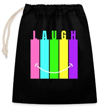 Neon Laugh - Closable cotton gift bag (25x30cm) - black - Front