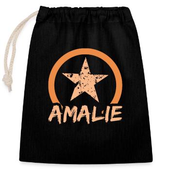 Amélie - Sac cadeau en coton avec cordon (25 x 30 cm) - noir - Devant