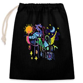 Shift Your Attention - Closable cotton gift bag (25x30cm) - black - Front