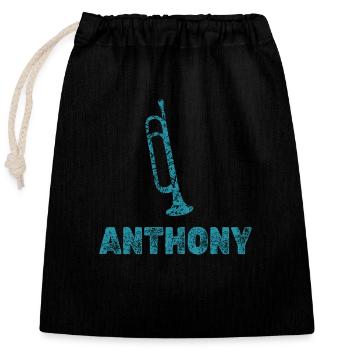 Blasmusik Anthony - Verschließbarer Geschenkbeutel aus Baumwolle (25x30cm) - Schwarz - Vorne