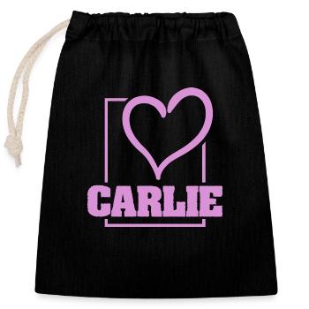 Bachelorette Carlie - Closable cotton gift bag (25x30cm) - black - Front