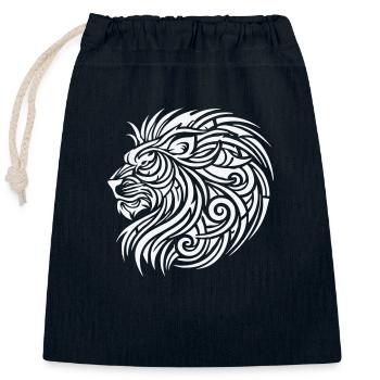 lion tribal - Verschließbarer Geschenkbeutel aus Baumwolle (25x30cm) - Navy - Vorne