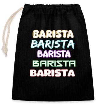 Barista als Job - Verschließbarer Geschenkbeutel aus Baumwolle (25x30cm) - Schwarz - Vorne