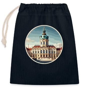 Château de Charlottenburg - Sac cadeau en coton avec cordon (25 x 30 cm) - bleu marine - Devant