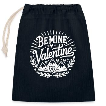 Be Mine Valentine - Closable cotton gift bag (25x30cm) - navy - Front
