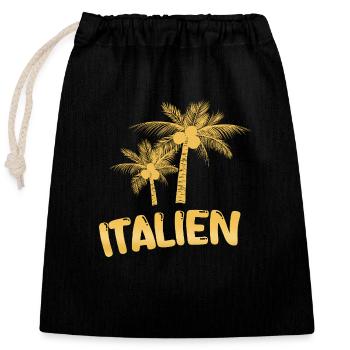 Italien - Verschließbarer Geschenkbeutel aus Baumwolle (25x30cm) - Schwarz - Vorne