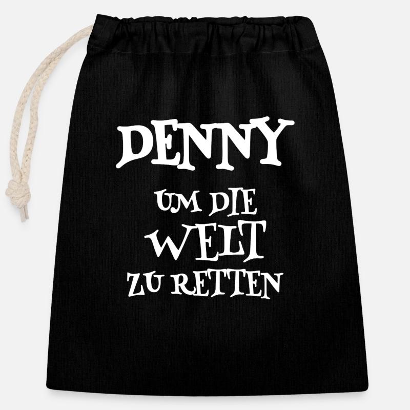 Cadeau pour Denny - Sac cadeau en coton avec cordon (25 x 30 cm) - noir