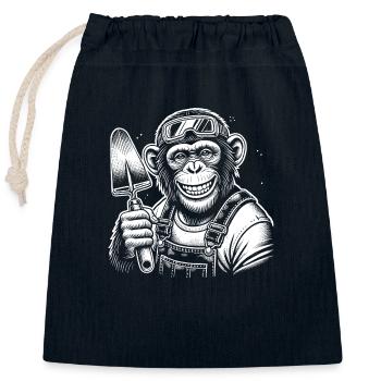 Bricklayer - Closable cotton gift bag (25x30cm) - navy - Front
