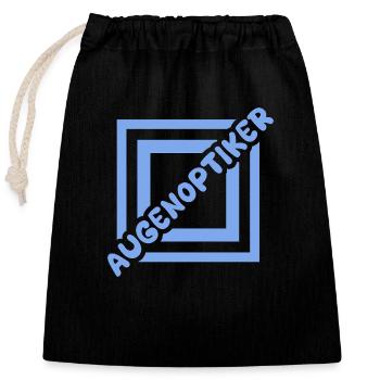 Optician as a job - Closable cotton gift bag (25x30cm) - black - Front