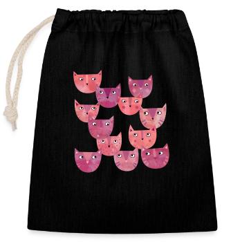 Cat Power - Closable cotton gift bag (25x30cm) - black - Front