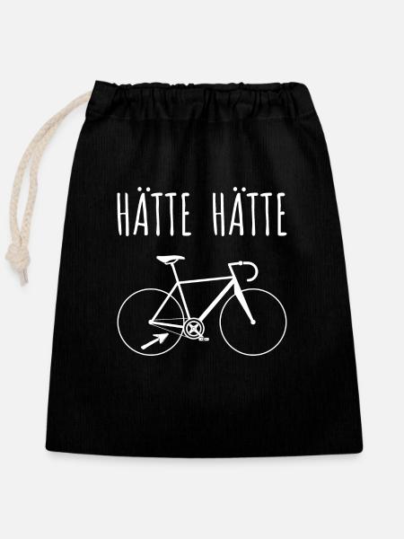 HÄTTE HÄTTE FAHRRADKETTE - Verschließbarer Geschenkbeutel aus Baumwolle (25x30cm) - Schwarz