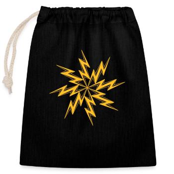 étoile électrique choc danger signe symbole foudre câble - Sac cadeau en coton avec cordon (25 x 30 cm) - noir - Devant