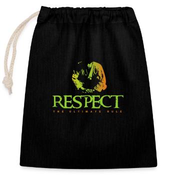 martial arts - Closable cotton gift bag (25x30cm) - black - Front